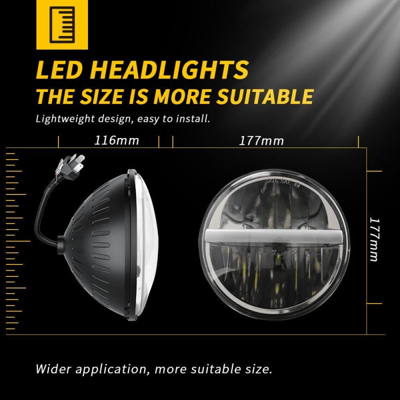 Dxz High-Quality 7inch Motorcycle LED Light Reflector with Aperture Harleys Daymaker LED Lamp Headlight for Jeeps Truck Motorcycle
