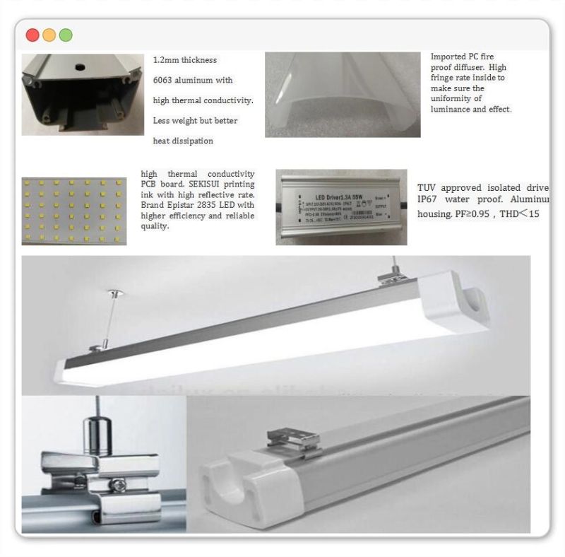 Built-in Driver 0.6m 30W LED Linear IP65 Tri-Proof Light