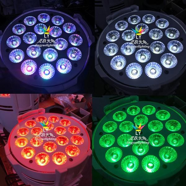 18PCS DMX DJ Disco Professional RGBWA UV Stage 15W/18W LED PAR Can 64 Light