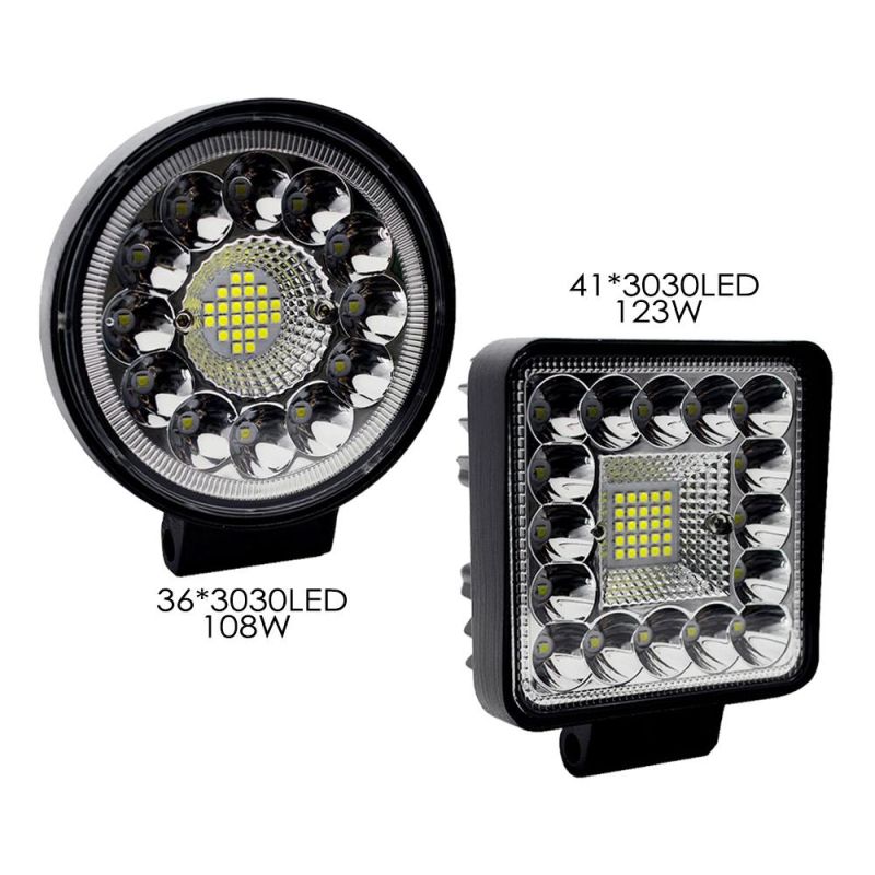 4inch 108W 123W LED Work Light Flood Round Square LED Lights for Trucks off-Road Vehicle ATV SUV UTV 4WD Jeep Boat