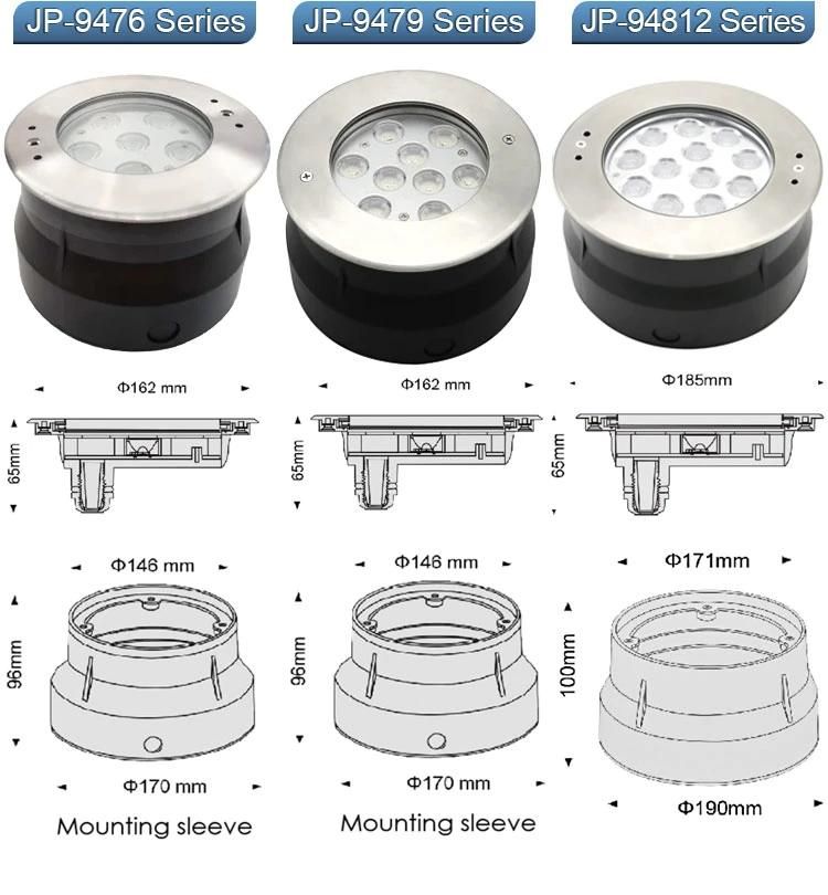 IP68 9W RGB Swimming Light Low Voltage LED Pool Light 24V Stainless Steel Wall Recessed LED Swimming Pool Light