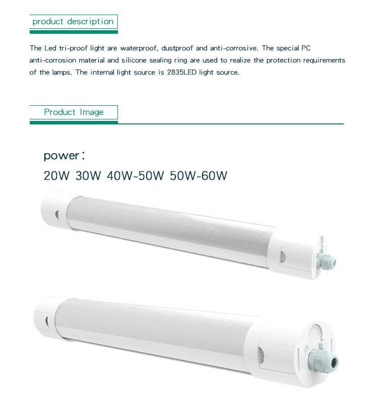5 Years Warranty Plastic Bag Aluminum Tool-Free IP65 30W LED Tri-Proof Light