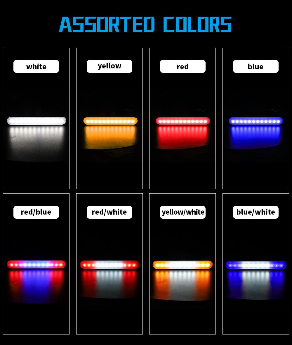Dxz OEM 12LED Strobe Warning Emergency Flashing Light Caution Construction Hazard Light Bar for Car Truck Vehicle Surface Mount