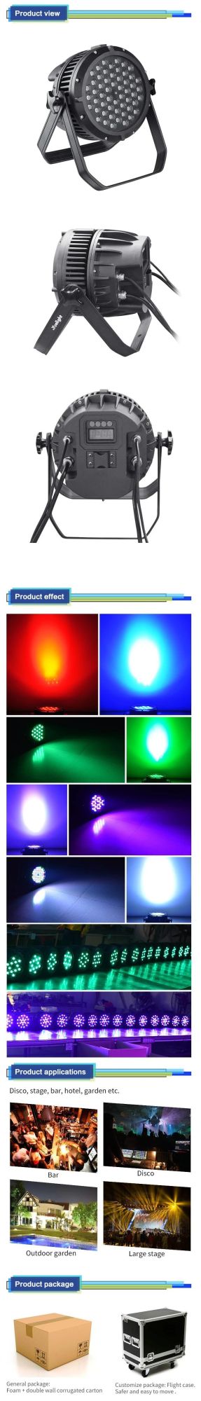 Waterproof 54PCS LED DMX PAR COB Disco Light Wedding Decoration Lights