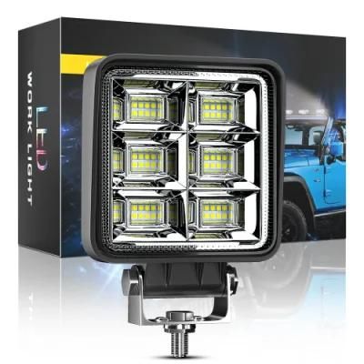 Dxz 48LED 25mm Square Work Light Waterproof IP67 Flood Beam 4 Inch Driving Lights for Trucks Forklift Trailer