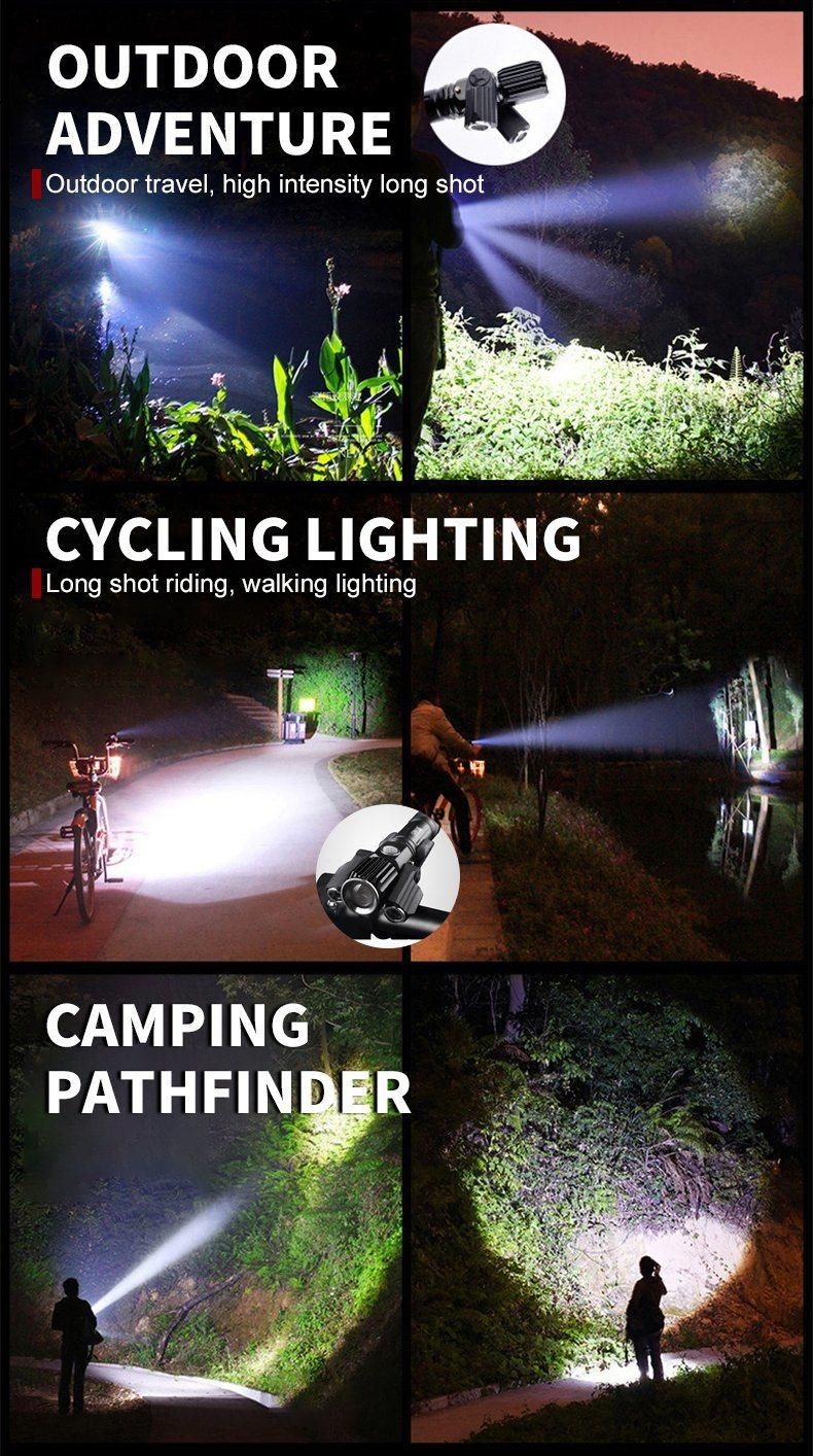 Hand LED Torch Light, Outdoor 2000 Lumen LED Zoomable Tactical Self Defensive Camping Flashlight