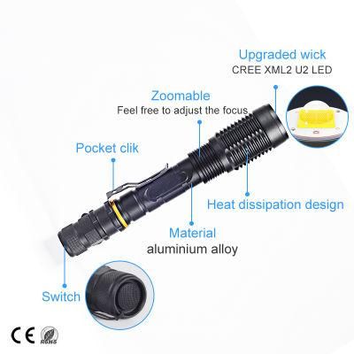 Home Battery Yunzhe Color Box /OEM Rechargeable Flashlight LED Light