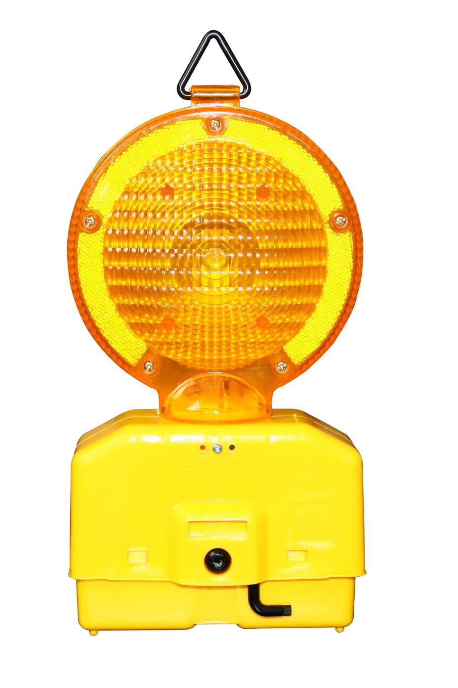 LED Solar Flashing Red/Yellow Warning Traffic Lamp for Road