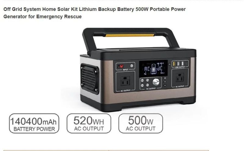 Solar Energy Inverter Portable Solar System Charging Station with AC/DC/220V/Type-C Output