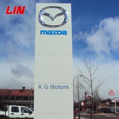 High Quality Advertising Steel Structure Outdoor Illuminated Pylon Sign