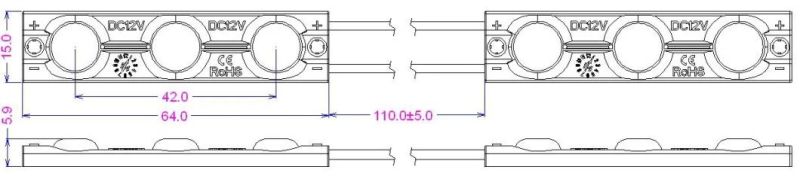 0.9W Back Lighting LED Module with 5 Years Guarantee and UL Ce RoHS Certificate