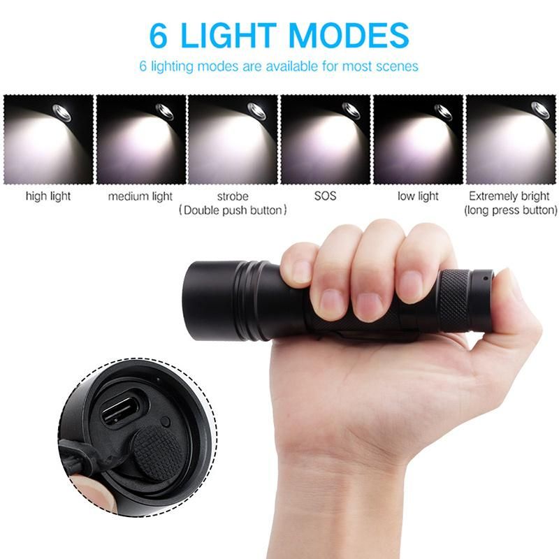 2020 Hot Selling LED Flashlight with 5 Modes for Outdoor Light
