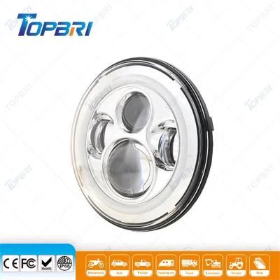45W 7inch LED Headlight with Angel Eyes for Jeep Wrangler