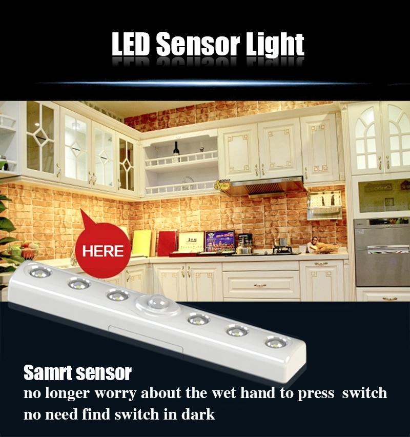 LED PIR Sensor Under Cabinet Lighting with Battery