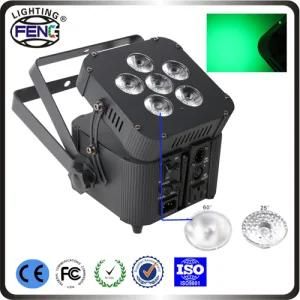 6*18W Rgbaw+UV 6in1 Battery Powered Wireless DMX LED Lights &amp; Wireless LED Uplight for Party