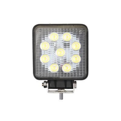 Waterproof IP68 27W 12/24V Square 4inch Spot/Flood LED Car Lamp for Forklift Marine Offroad 4X4