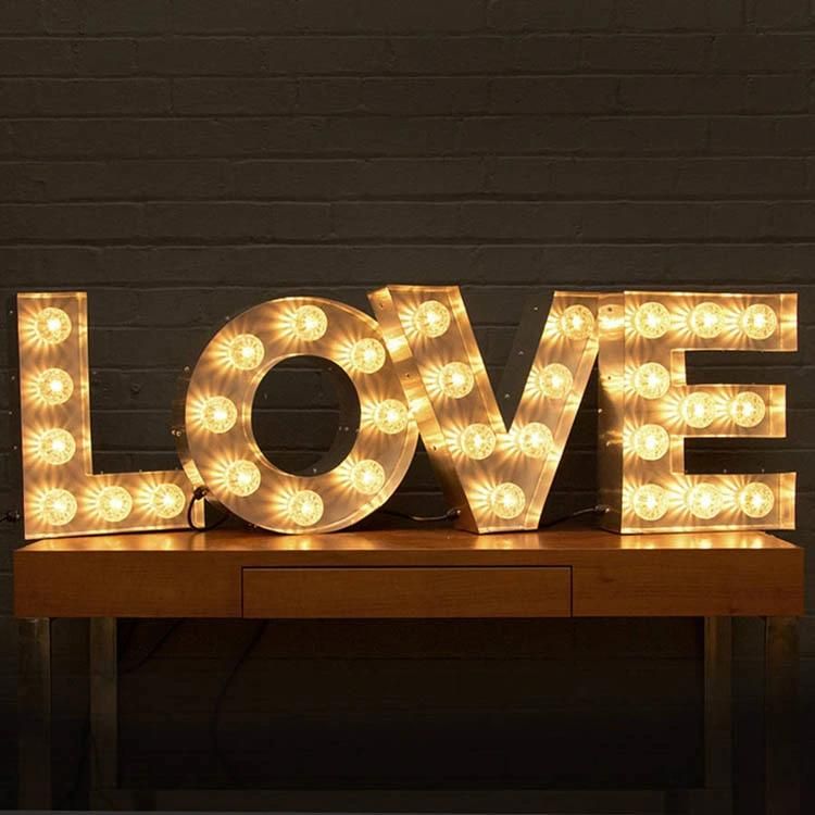 Factory Supplier Waterproof Illuminated Sign 4FT Giant Love Letters Marquee LED Light up Lights
