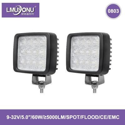 Lmusonu Car Lamp 0803 New LED Work Light 5.0 Inch 60W 5000lm 9-32V Spot Flood Beam