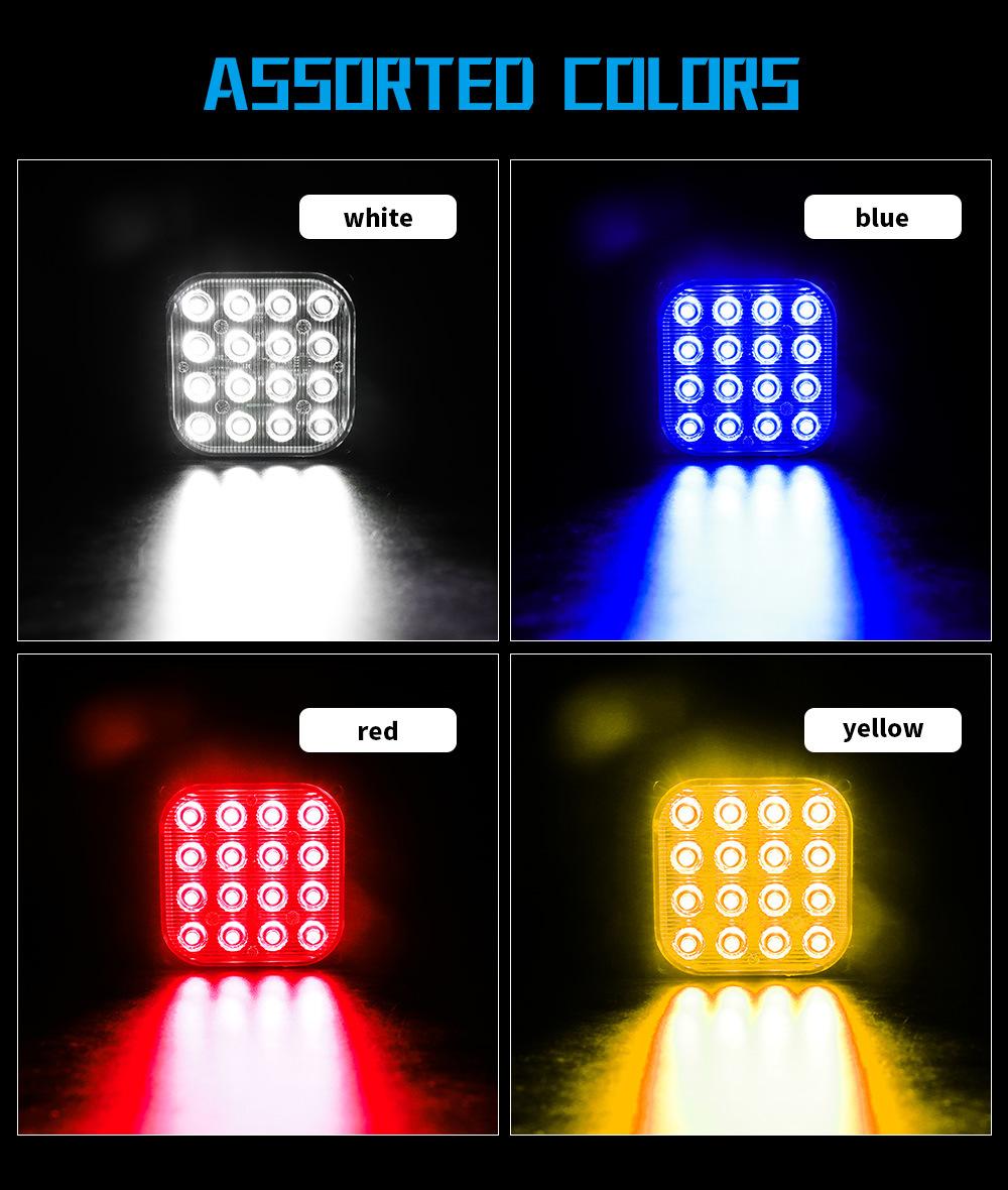 Dxz DC12V-24V New Ultra-Thin Side Strobe Light Guide 16LEDs 48W Flash Strobe LED Driving Warning Light