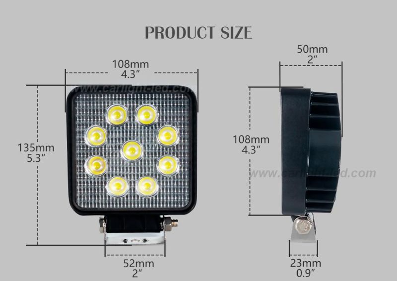 5 Inch LED Square Fog Work Light Pods Flood Round Lights off-Road Lights LED Lights (GF-009Z03A)