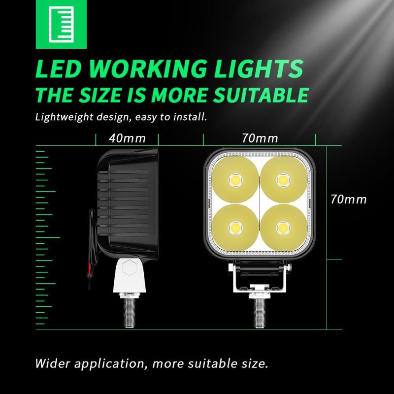 Dxz 7070 Mini 4LED Ultra Bright Floodlight Auto Driving Light Fog Light LED Work Light for Vehicle/Truck/Car/Motorcycle/ATV