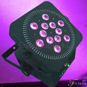 12PCS 15W RGBWA 5 in 1 Battery and Wireless LED Flat PAR Can (FY-138B)
