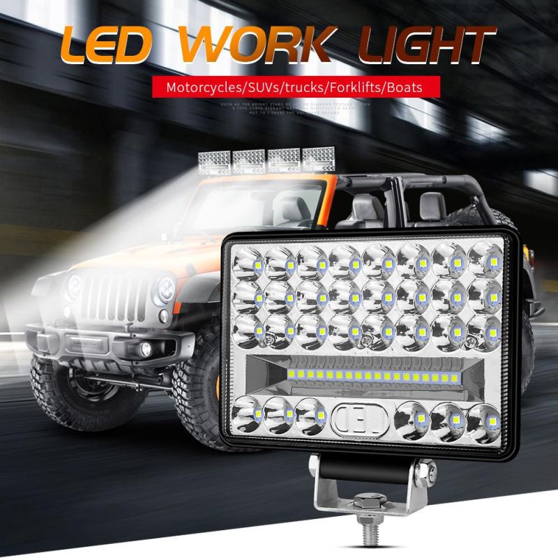 Dxz LED Work Light 5inch 48LED 144W Ultra Bright Car LED Light off Road Driving Light Fog Light for Jeep ATV UTV SUV Truck Boat