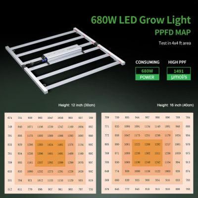 High Power 680W Samsung Lm301b Osram LEDs Dimmable Full Spectrum Waterproof LED Grow Lighting Indoor Plant LED Grow Light