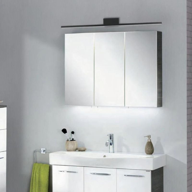 How Bright Morden Industrial Anti Fog Shadow Free LED Mirror Lamp Hotel Fixture Black Bathroom Vanity Light