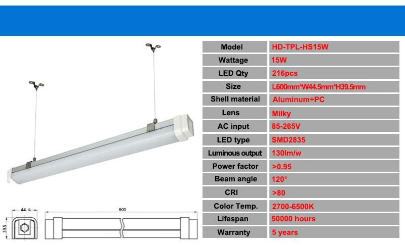 Anti-Corrosion Dust-Proof Coastal Area Basement Workshop Weatherproof Light