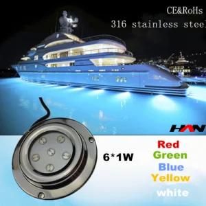 6W 600lm IP68 LED Boat Underwater Light