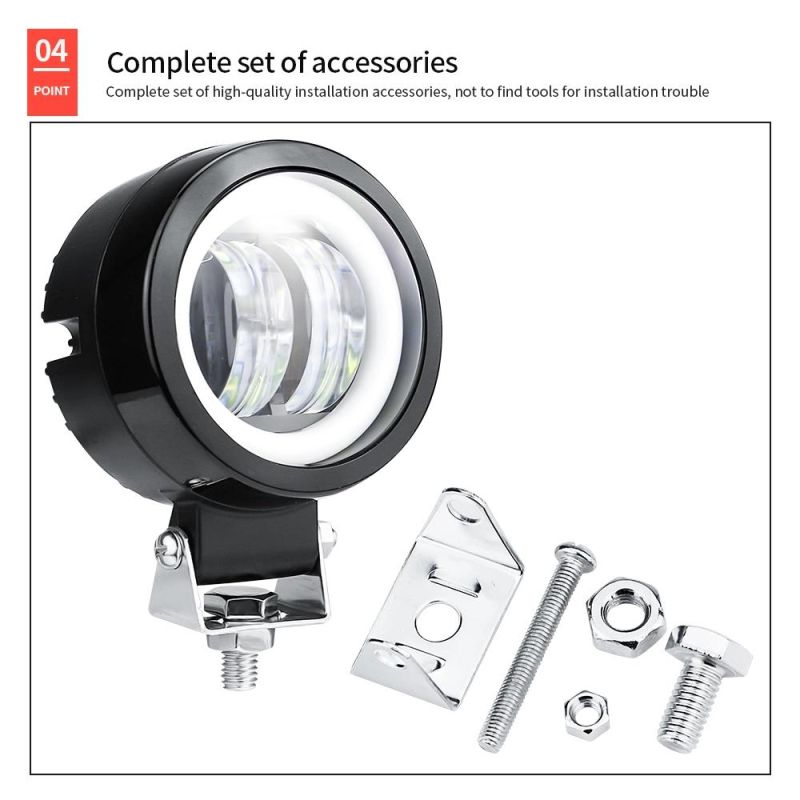 Dxz Angel Eyes DRL Spot Light 7D 20W off Road Light LED Headlight for Motorcycle Jeeps ATV 12V 24V SUV Worklight