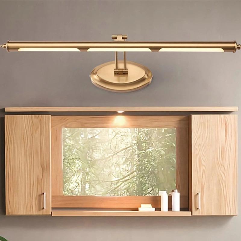 European LED Mirror Lamp Golden Bathroom Cosmetic Wall Light Stainless Steel Vanity Cabinet Lighting (WH-MR-04)