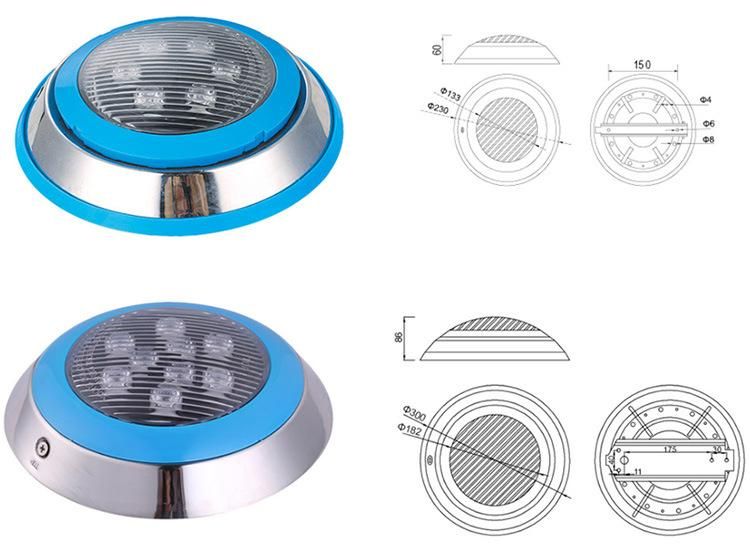 RGB Outdoor Use 18W LED Swimming Pool Light Surface Mounted
