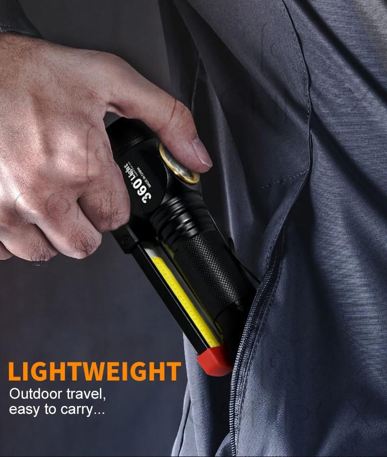USB Rechargeable Flashlights Outdoor Adventure Cycling Equipmentself Defense Powerful Flashlight