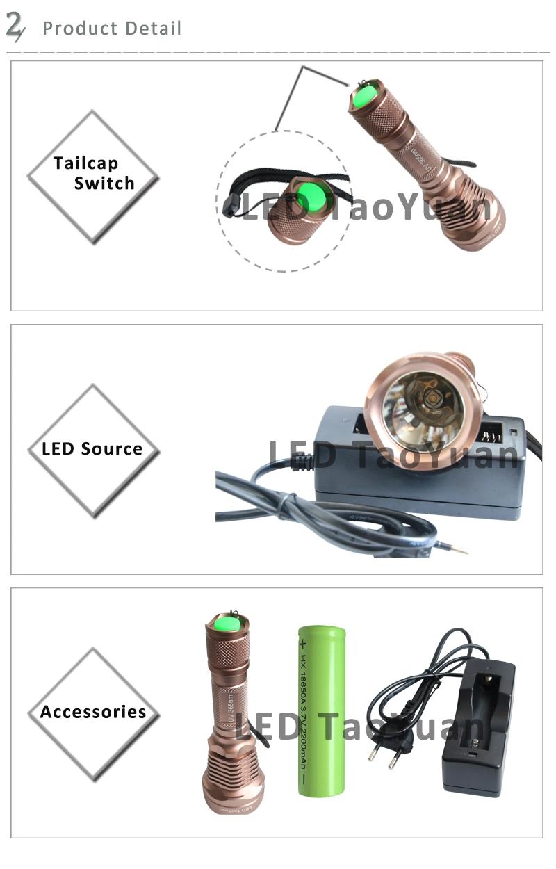 Strongest UV LED Flashlight 365nm 3W