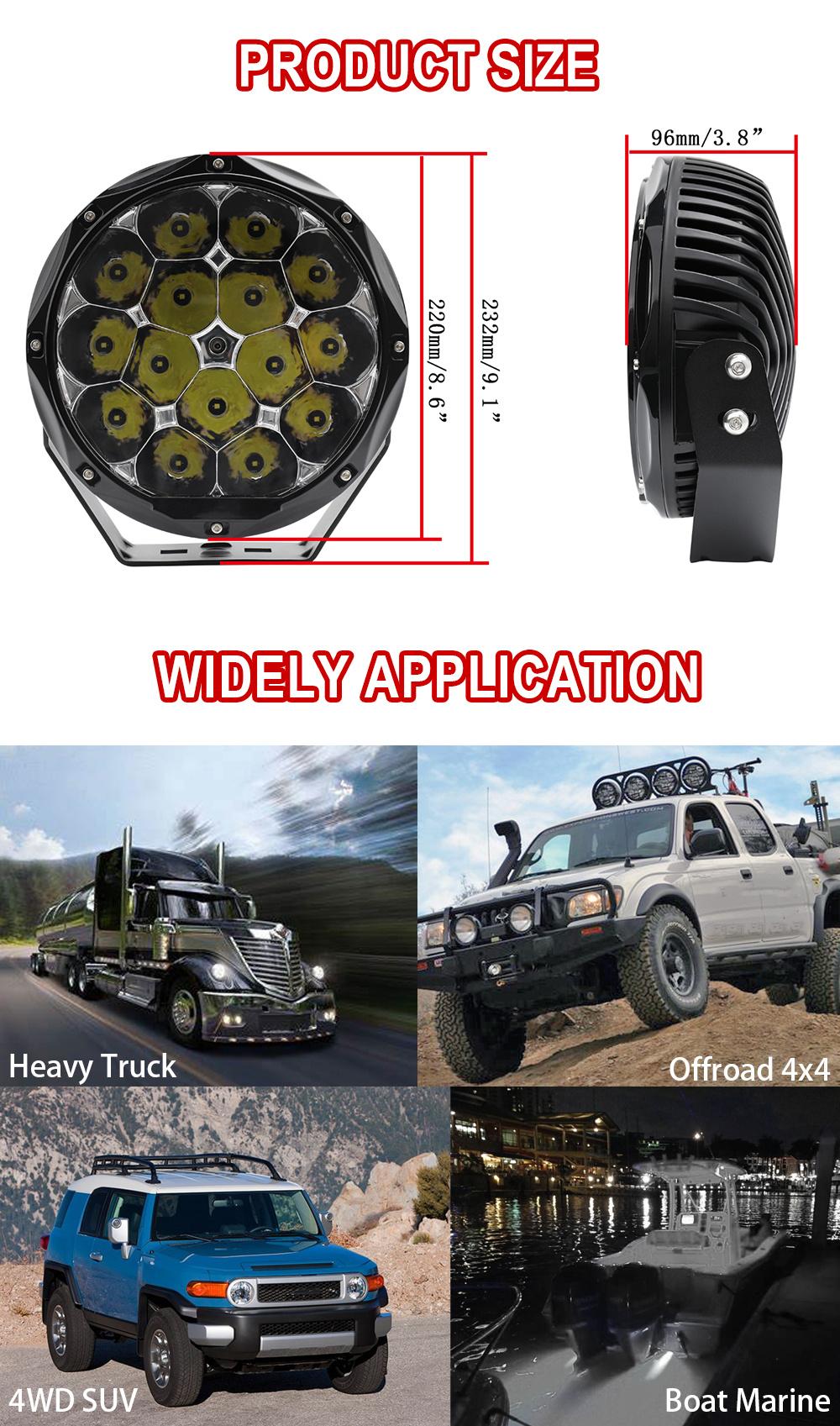 Vehicle Driving Spotlights 7inch 8.5inch 9inch Offroad Round LED Work Light