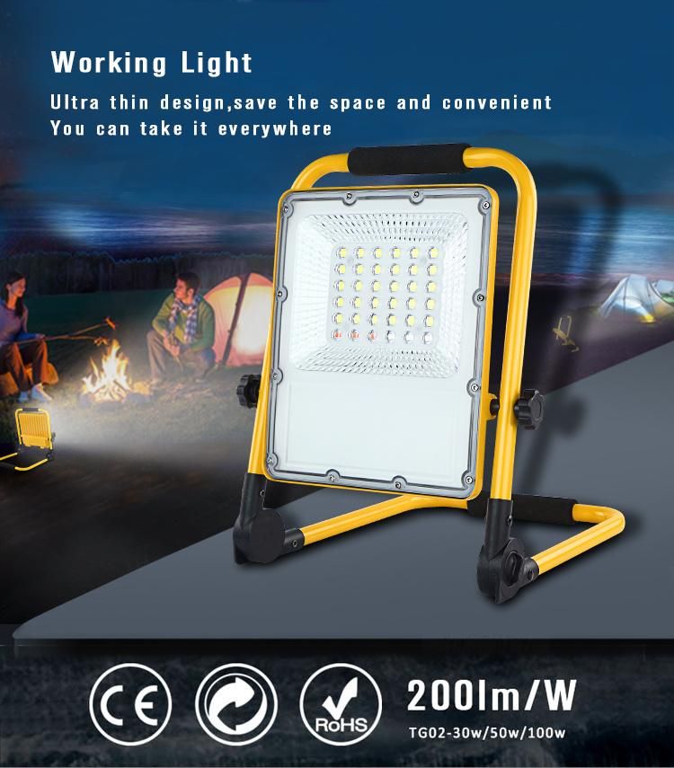 Fixable Base Slimline 30W 50W 60W 100W LED Work Light Folding String Super Bright Multifunctional Portable Mechanic