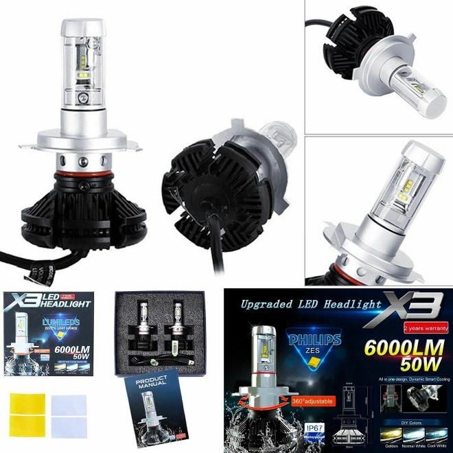 Luces LED H1 H3 H4 H7 H11 880 9005 X3 Series 50W High Power LED Headlight 6000lm Bombillos LED Headlight