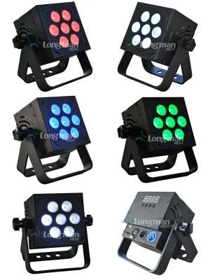 CE 7*10W RGBW DMX LED Flat PAR Uplight for Stage