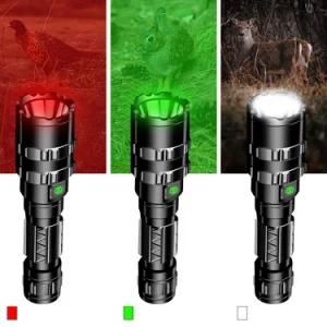 Customized Color Green Red UV White LED Flashlight Tactical Powerful L2 Waterproof Torch Hunting Light 5 Modes Use 18650 Battery