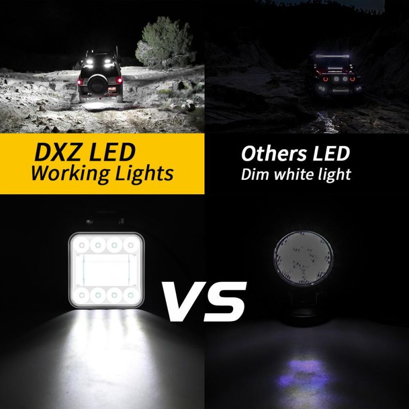 Dxz 4inch Spotlight 128LED 22inch 12V/24V LED Auto Work Light for Offroad 4X4 Car Truck Tractor White Color Wide Field of View LED Lighting