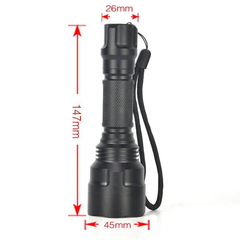 LED Waterproof Rechargeable Aluminum Torch C8 T6 Tactical Flashlight