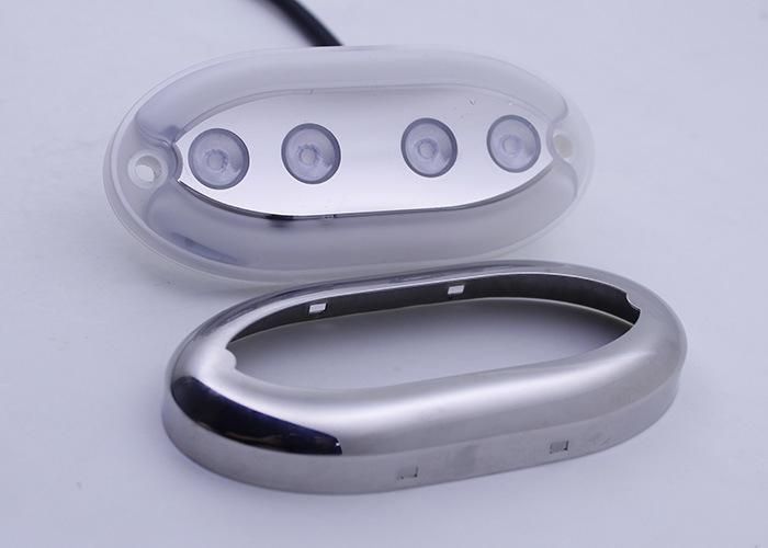 12V Blue Underwater Boat Light Waterproof Stainless Steel Trim Ring Boat Cabin Light