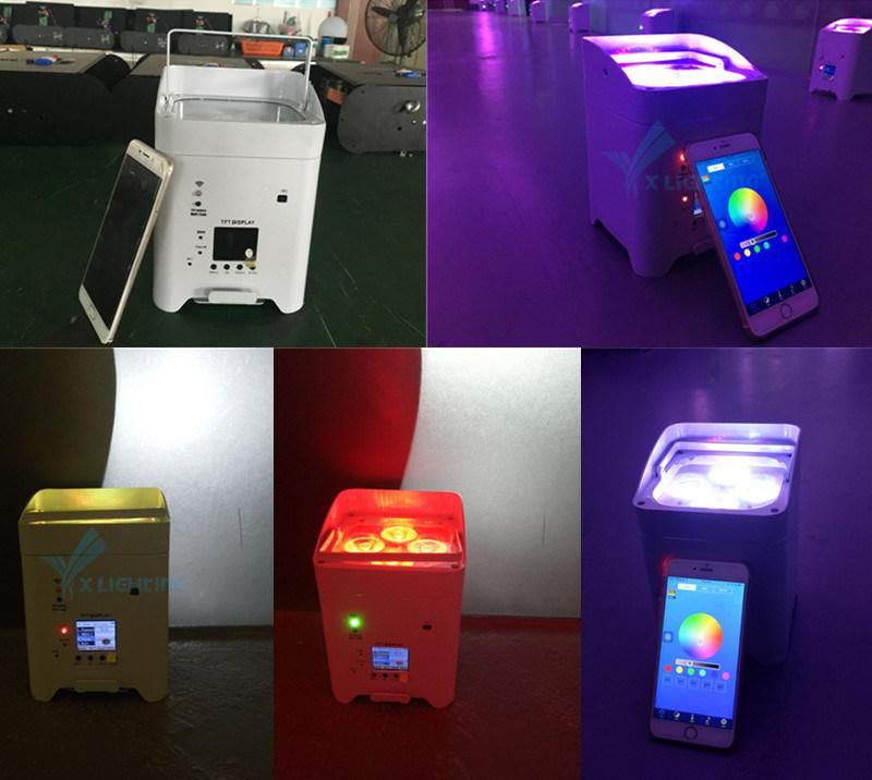 Disco Lights Stage 4X18W RGBWA UV 6in1 LED PAR Light Battery Wireless for Wedding