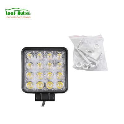 48W Round Square LED Work Light Spot Light for Jeep Truck Vehicles Marine 48W LED Work Lamp