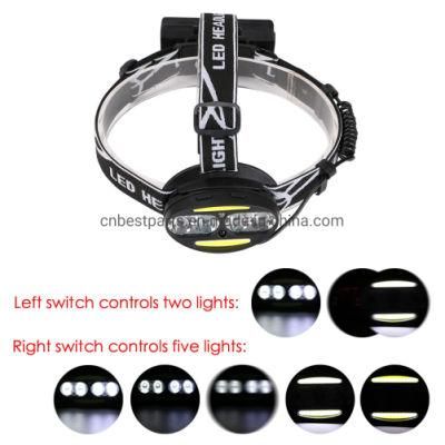 Wholesale Quality Powerful Head Torch USB Rechargeable LED Headlight with Sensor Switch Portable Waterproof COB LED Headlamp