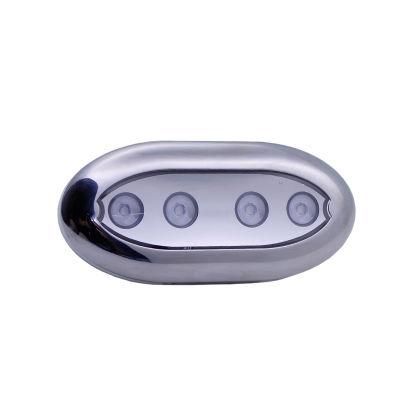 Waterproof 316 Stainless Steel Trim Ring Boat High-Intensity LED Underwater Light for Pontoon Marine/Boat Transom