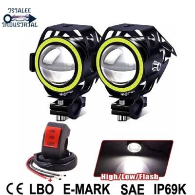 Easy Installation White Motorcycle Spot Light High Brightness Projector Light for Scooter