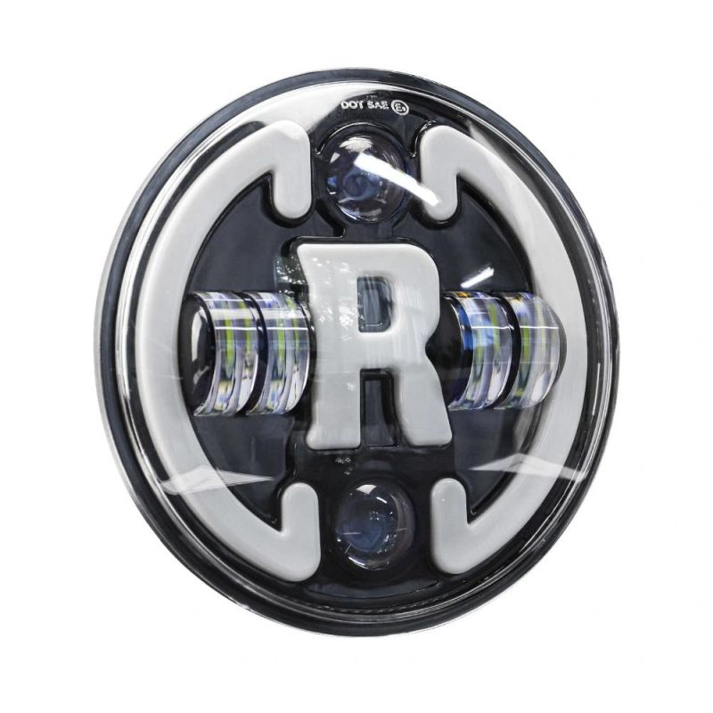 Dxz Waterproof Car Driving Front Light 60W Hi/Lo Offroad Auto Round LED Headlight for Jeep Wranlger with R Shape